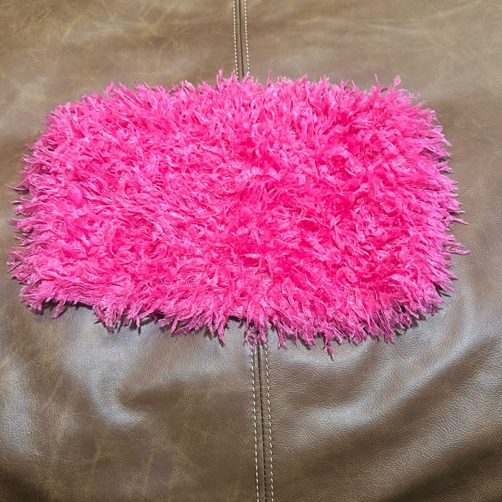 Pink feather crop top